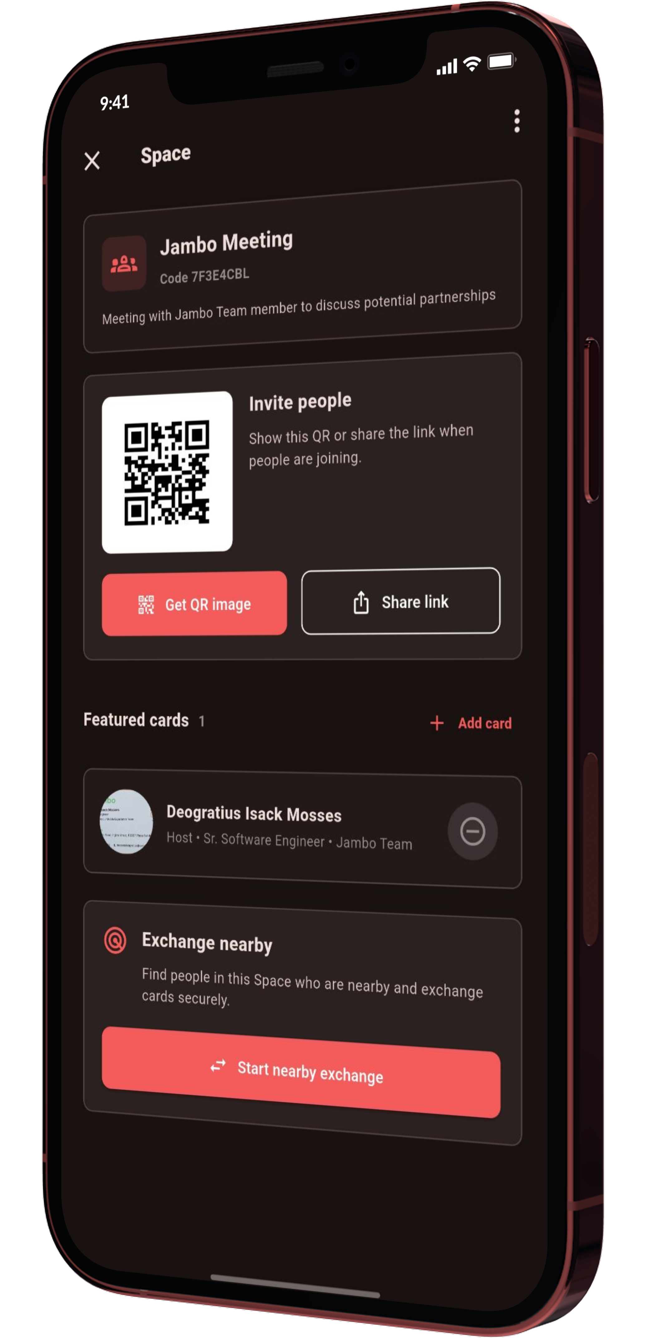 Kumbuka Space screen mockup